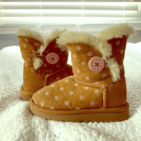 UGG Other - Polka dot Fuzzy Kids Toddler UGGs